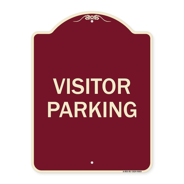 Signmission Designer Series Sign-Visitor Parking, Burgungy Heavy-Gauge Aluminum, 24" x 18", BU-1824-9869 A-DES-BU-1824-9869 - main